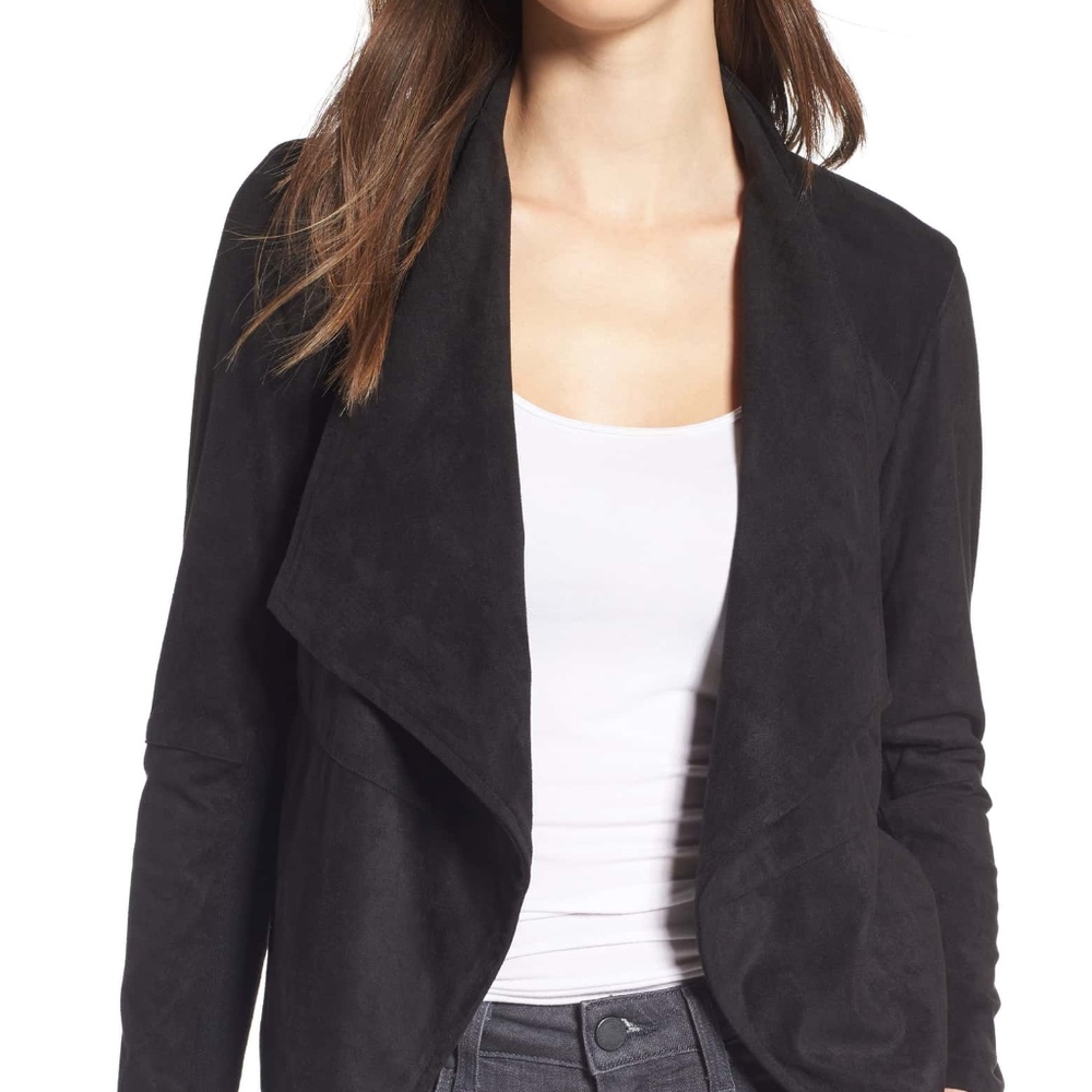 BB Dakota Faux Suede Front Drape Jacket, S, OBO